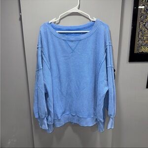 Aerie waffle knit Light Blue Long Sleeve Top